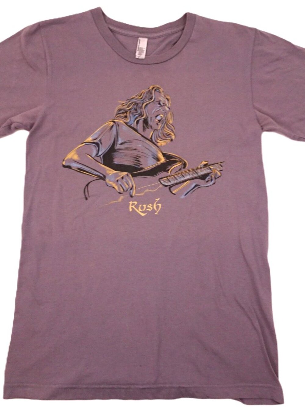 RARE Geddy Lee Rush t-shirt Small Gray Portrait Drawing Artwork OOAK Tour Bass S